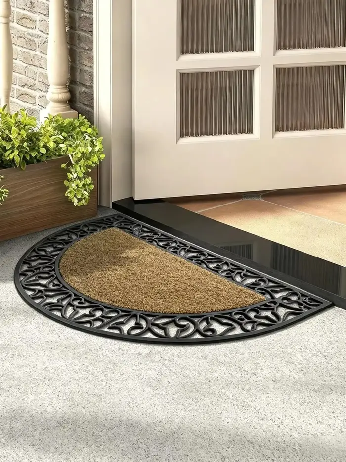 Tapis d'entrée extérieur en PVC ajouré pour drainage, tapis de sol antidérapant, anti-boue, imperméable, durable, pour patio et cour, anti-déformation