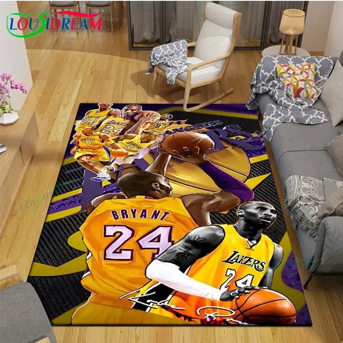Tapis imprimé étoile de basket-ball l-lebron j-james k-kobe