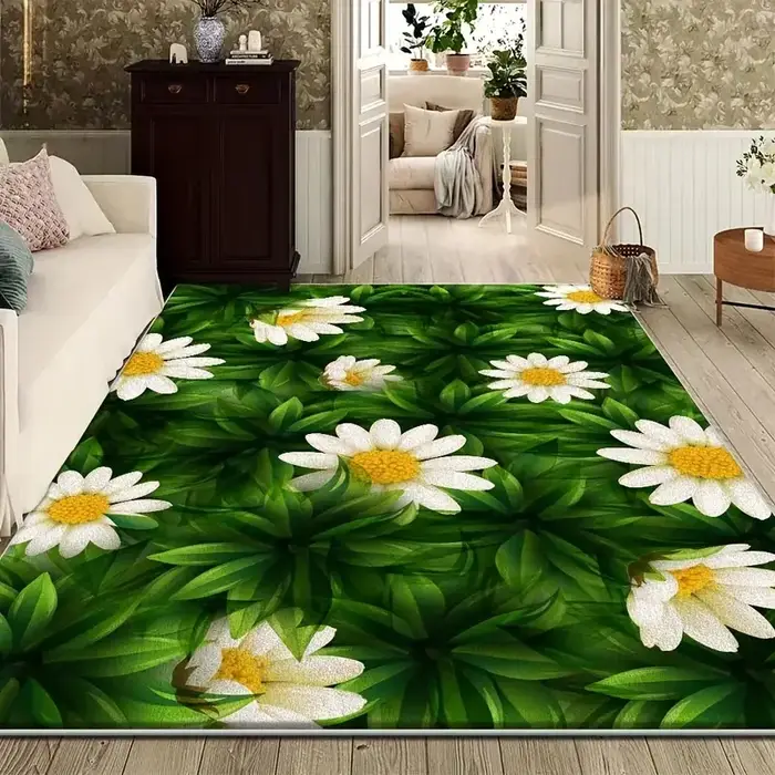 Tapis de sol imprimé fleurs de marguerite fraîches