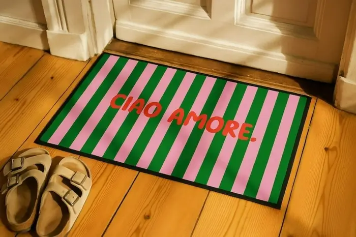 Tapis d'entrée romantique « Ciao Amore »