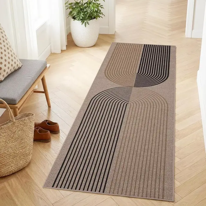 Tapis de couloir géométrique bohème antidérapant