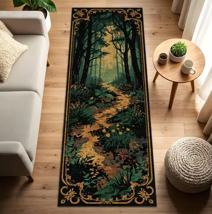 Tapis Long licorne forêt enchantée