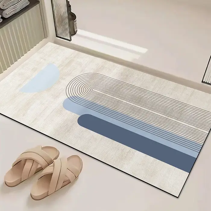 Tapis d'entrée minimaliste à cercles concentriques
