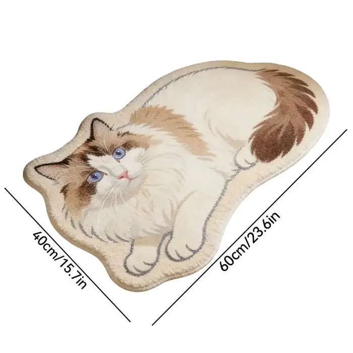 Tapis irrégulier en forme de chat mignon