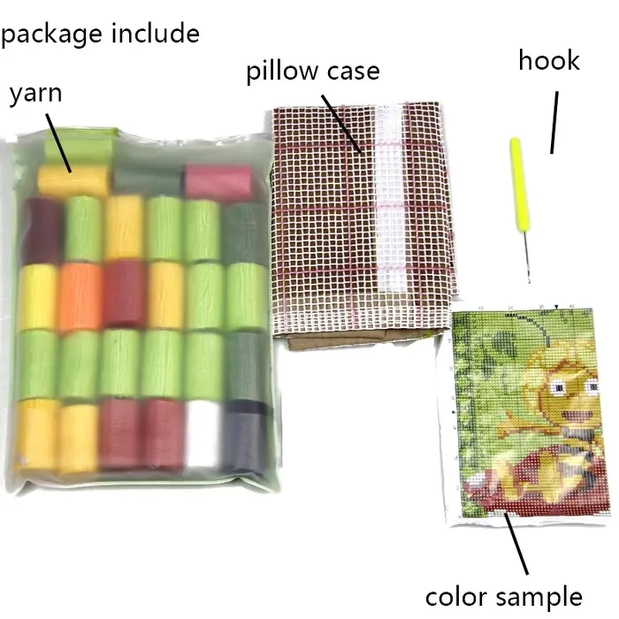 Ensemble de broderie de tapis de singe, kits de crochets de loquet, tapis artisanaux, toile en plastique, paquet de tapisserie à nœud, kits de fabrication de tapis smyrna knooppakket