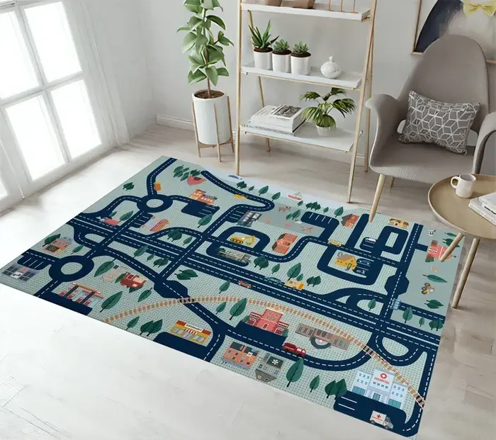 Tapis de piste de course tapis de circulation 3D piste de course tapis de jeu de voiture tapis de ch