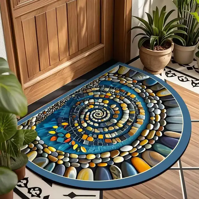 VIKAMA – tapis demi-cercle en pierre Vintage