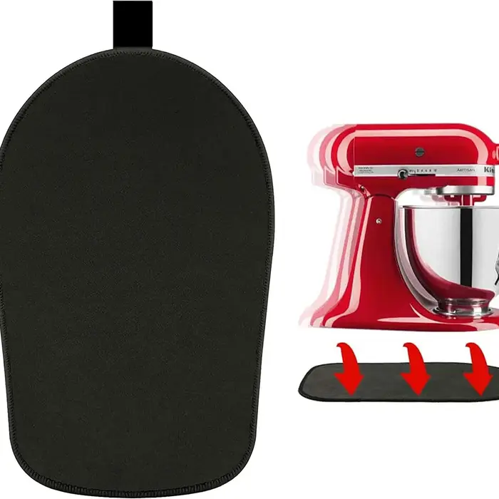 Tapis coulissant pour batteur sur socle inclinable KitchenAid, noir, 6,5L-8L