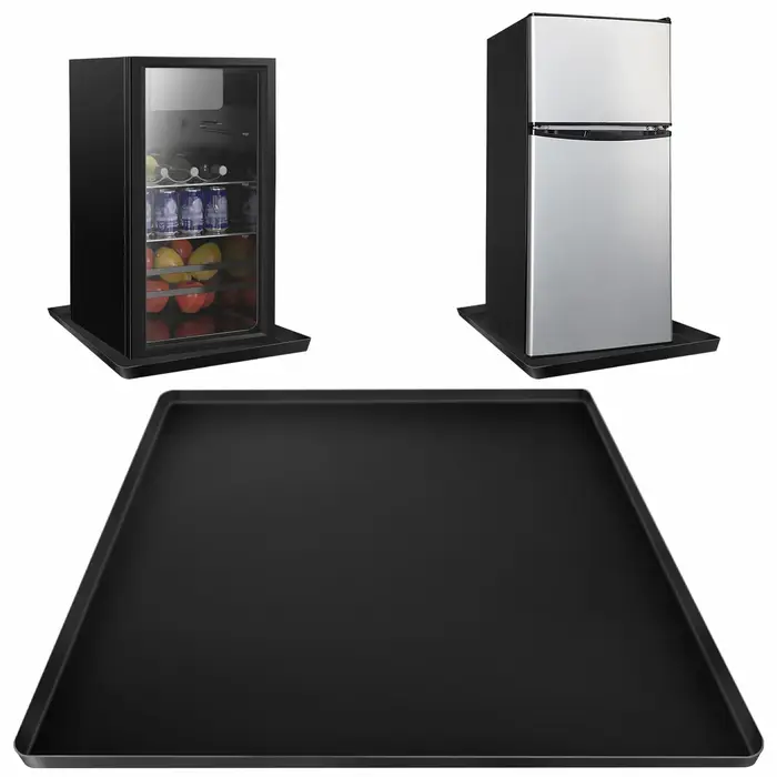Tapis en silicone pour réfrigérateur 60x60CM, tapis antidérapant en silicone noir gris, protection d