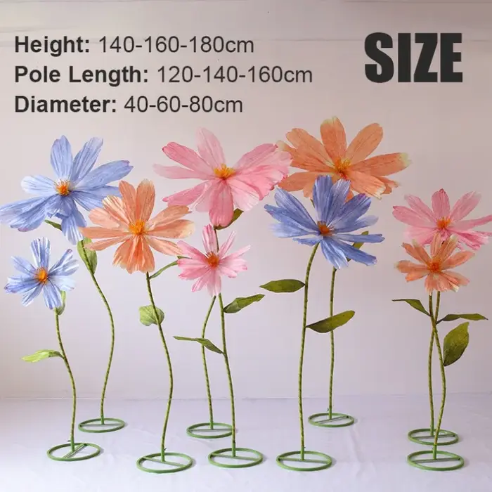 Fleurs artificielles géantes en papier