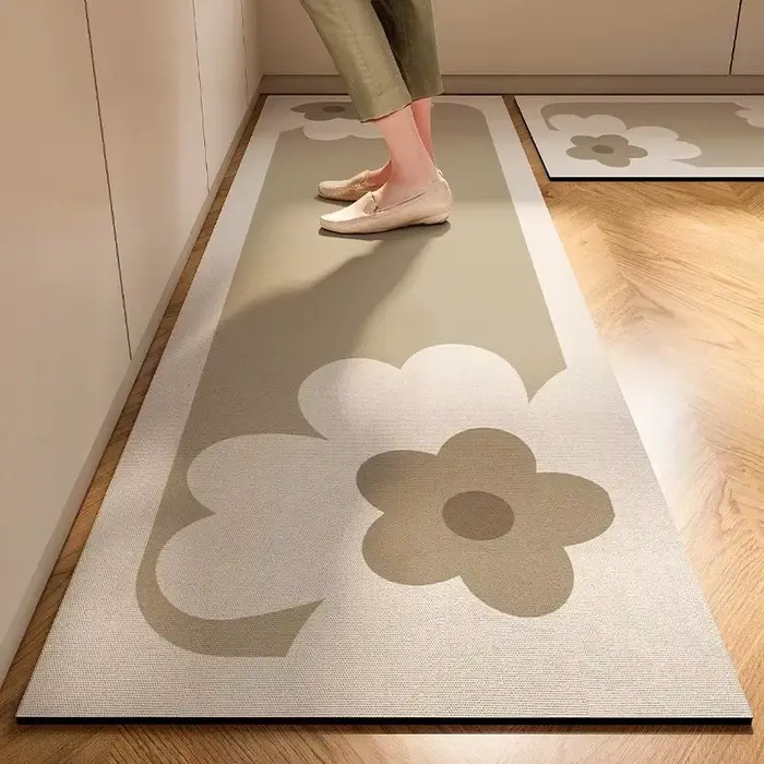 Tapis de sol en boue de diatomite de cuisine douce de style japonais, tapis super antidérapant, supe