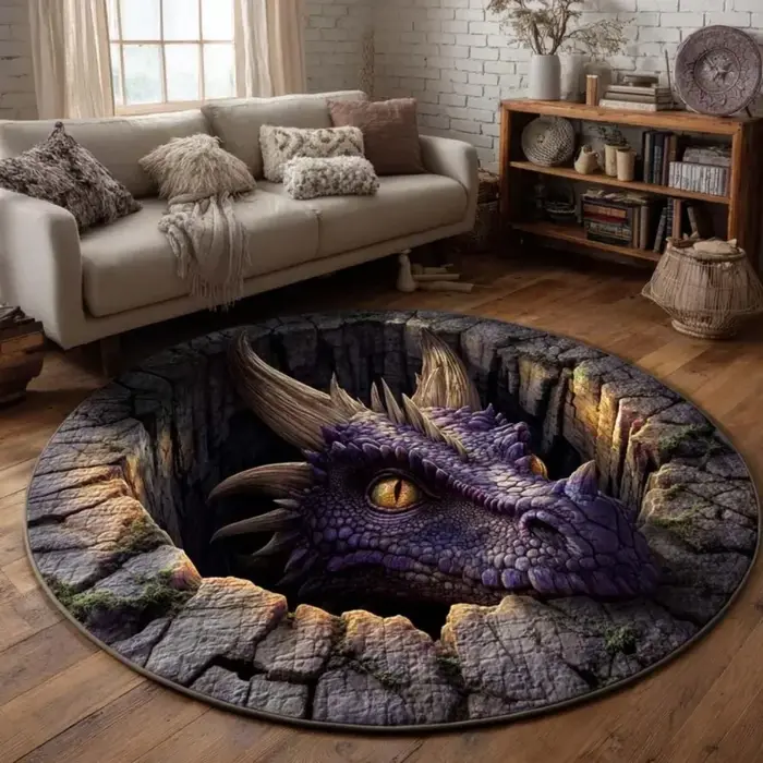 Tapis rond 2D Dragon Eye Cave