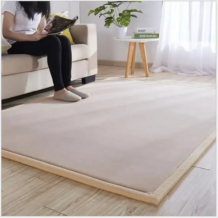 Tapis antidérapant rembourré en velours corail épais 3cm, tatami pour enfants, baie vitrée, personna