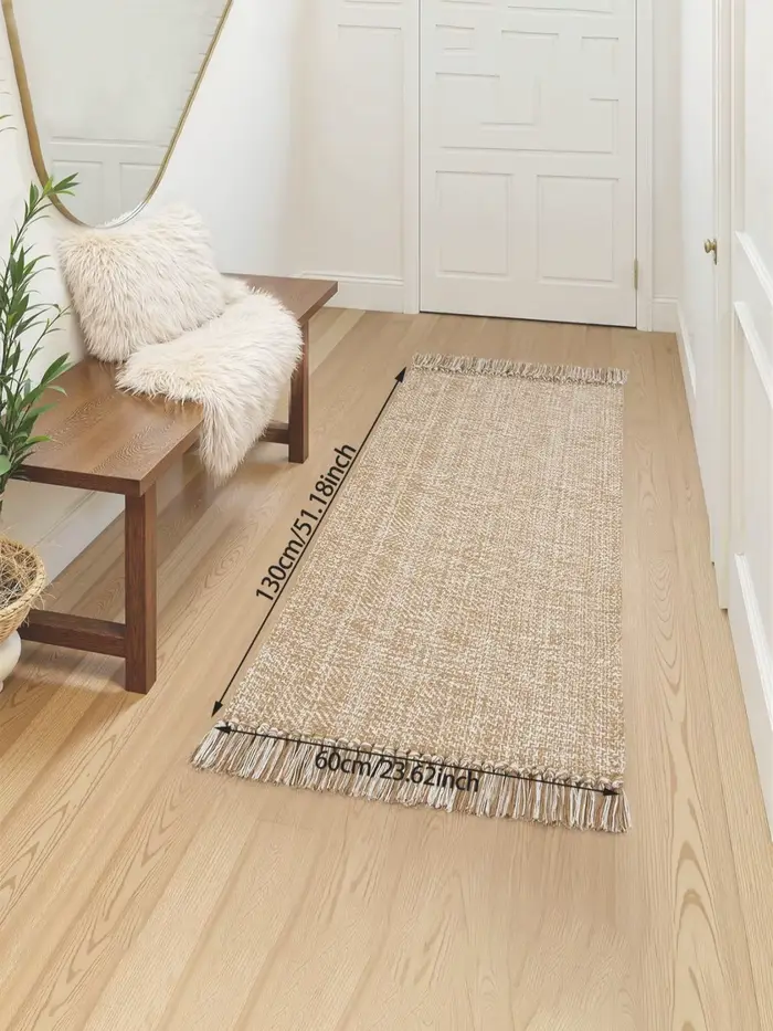 Tapis en coton et lin tissé pour salon