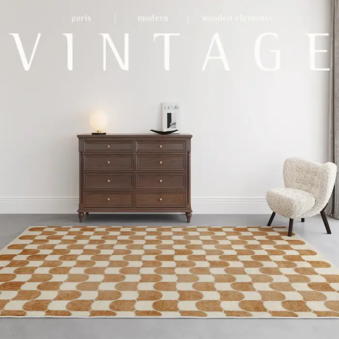 Tapis rétro français pour chambre à coucher