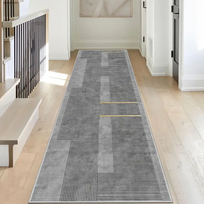 VIKAMA Tapis de couloir géométrique minimaliste moderne