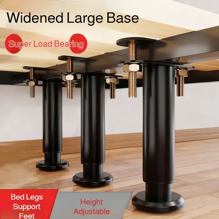 1 pièces Support de poutre de lit fixateur de pied télescopique réglable en plastique meubles jambe