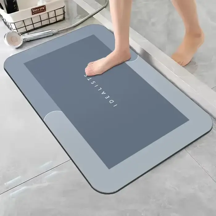 Tapis de bain en terre de diatomée super absorbant, antidérapant, séchage rapide, tapis de sol doux pour la douche, la buanderie, la chambre, la cuisine, le camping-car, la salle de bain