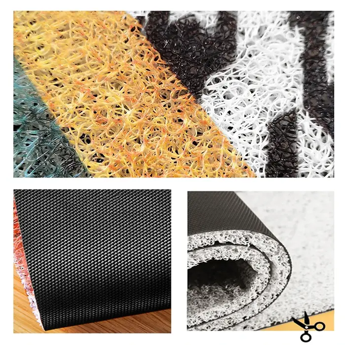 Tapis de Porte d'Entrée en PVC Polymères d'Extérieur, Grand Tapis en Caoutchouc RapDuty, Imperméable, Profil Bas
