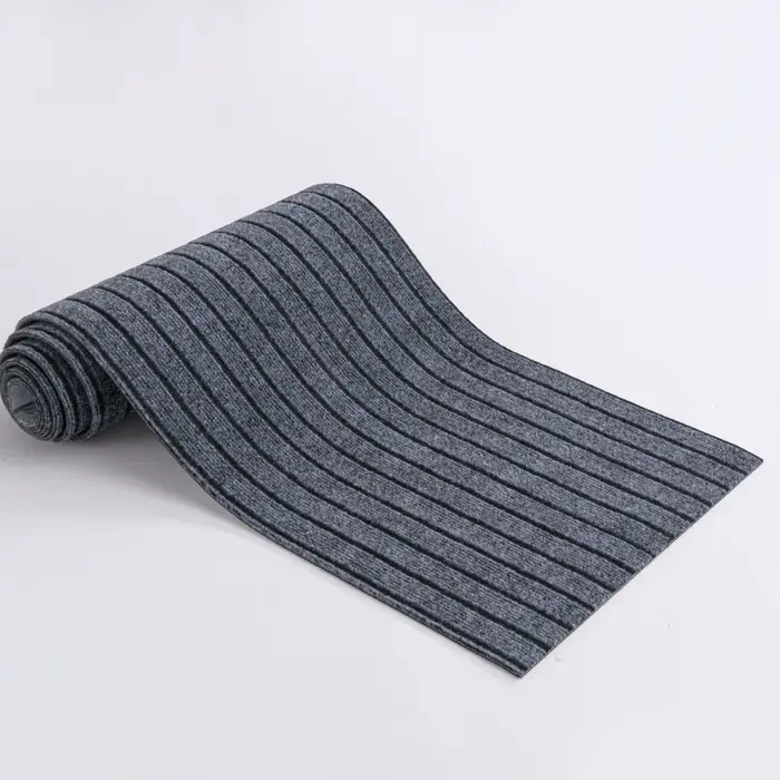 Tapis rayé uni antidérapant auto-adhésif, dalles de sol protectrices, tapis réutilisable et amovible