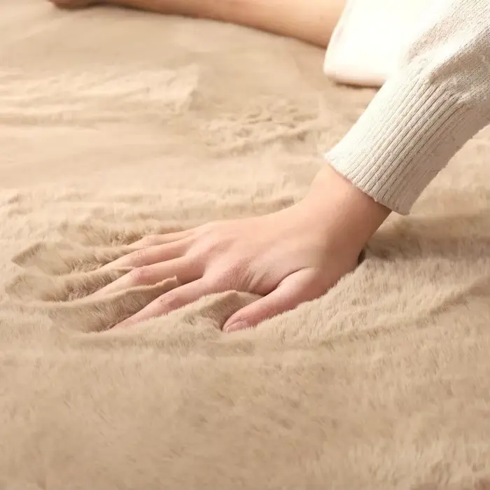 Tapis moelleux en fausse fourrure de lapin