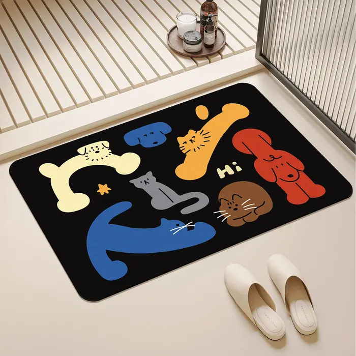 Tapis de sol antidérapant en caoutchouc pour salle de bain