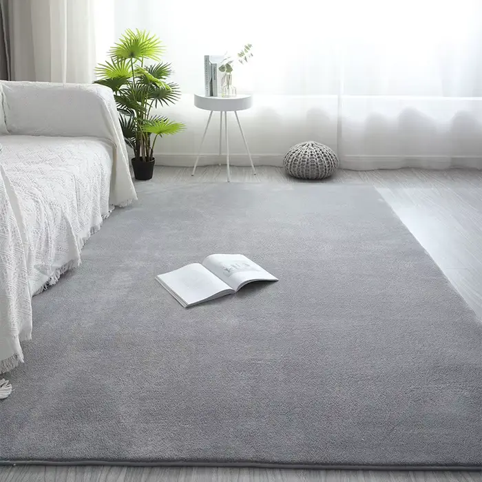 Grand tapis de sol doux gris