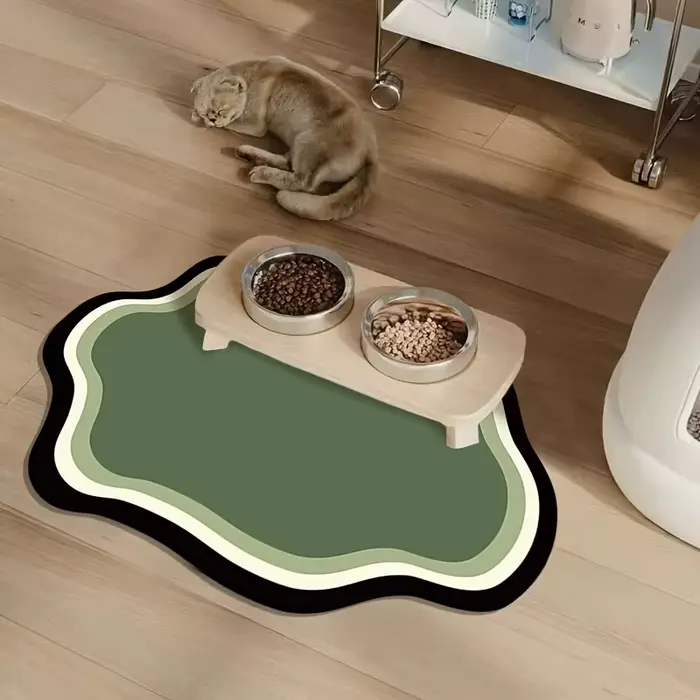 Tapis d'alimentation absorbant pour animaux de compagnie