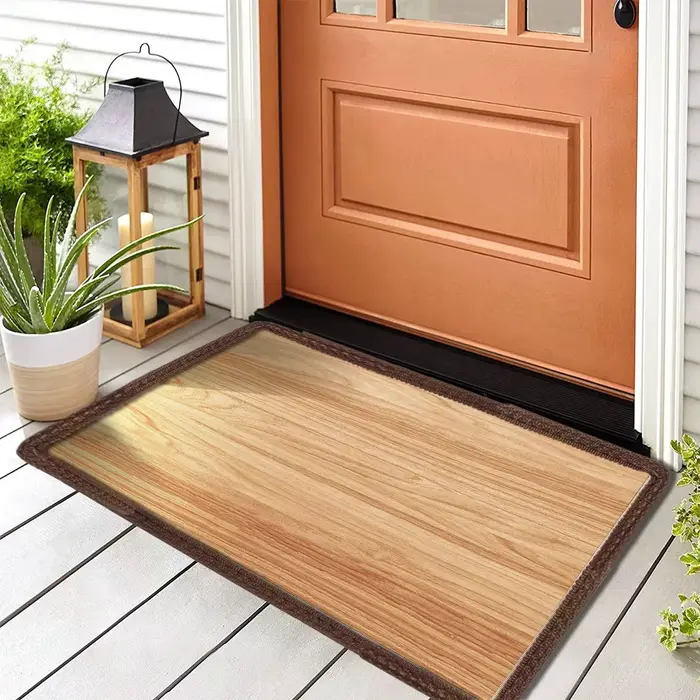 Tapis de porte en bois pour l'extérieur, paillasson d'entrée, tapis de bienvenue pour l'intérieur et