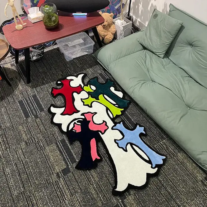 Tapis en forme de graffiti à blocs de couleur VIKAMA