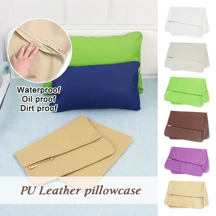 Housse de coussin en cuir Pu étanche