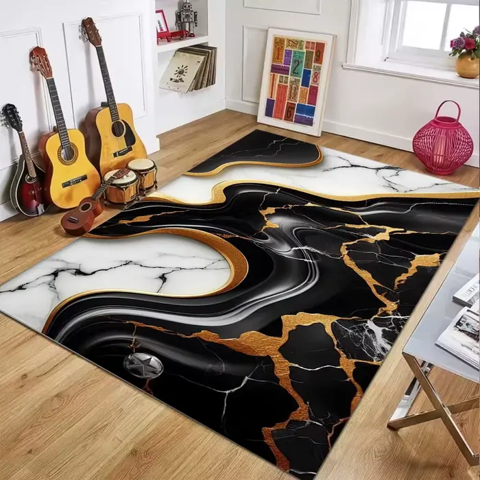 Tapis d'intérieur en marbre noir