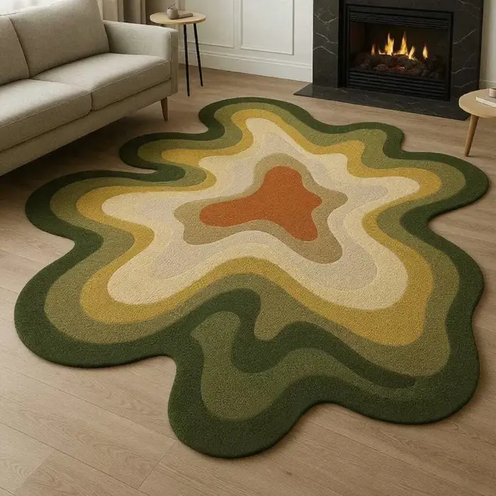 Tapis de décoration de chambre à coucher couleur Dopamine