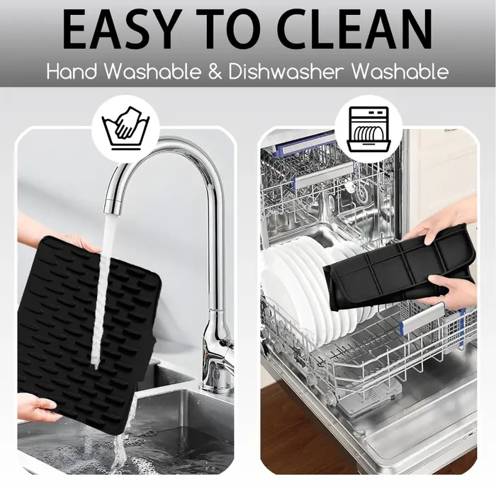 Tapis de drainage en silicone pour cuisine avec design