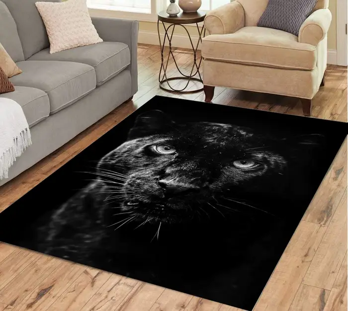Tapis panthère léopard noir pour salon, grande surface, Animal, Lion, tigre, paillasson pour chambre à coucher, décoration de la maison, Tribal