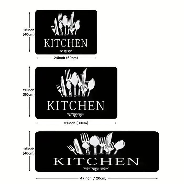 Tapis de sol noir pour cuisine