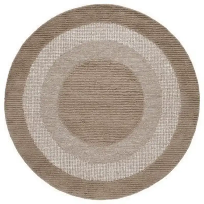 Tapis rond médaillon persan vert foncé et terre cuite