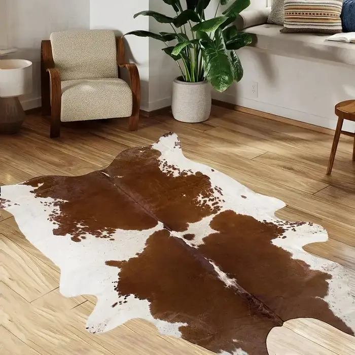 Tapis épais en fausse fourrure pour décoration de noël d'hiver, en peau de vache artificielle, pour
