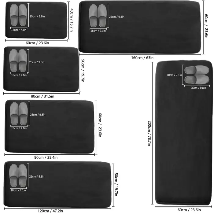 Tapis de cuisine épais antidérapant de grande taille