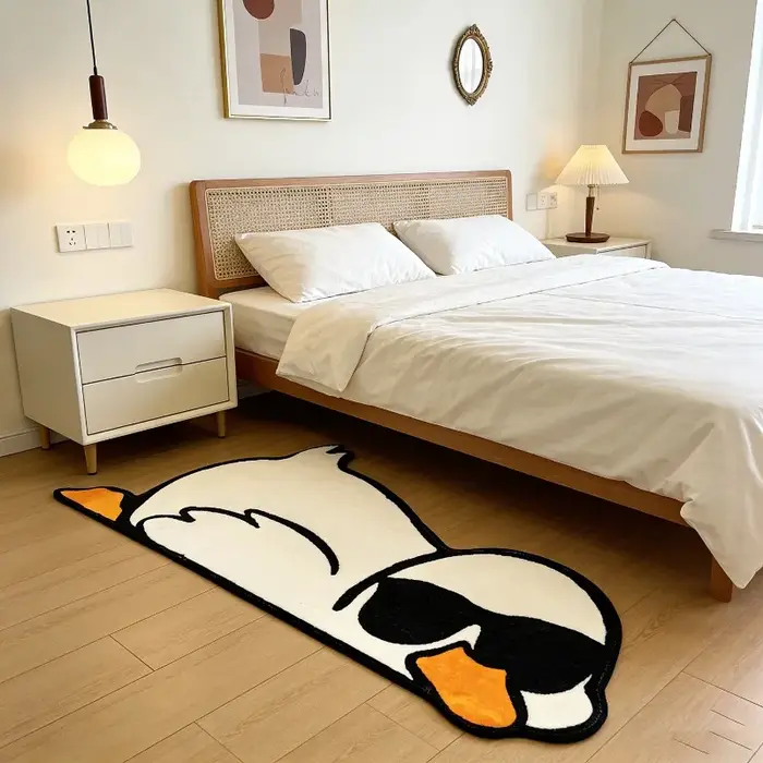 VIKAMA Tapis de chevet tendance motif canard jaune