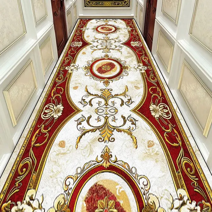 Magnifique tapis de couloir Long européen rétro