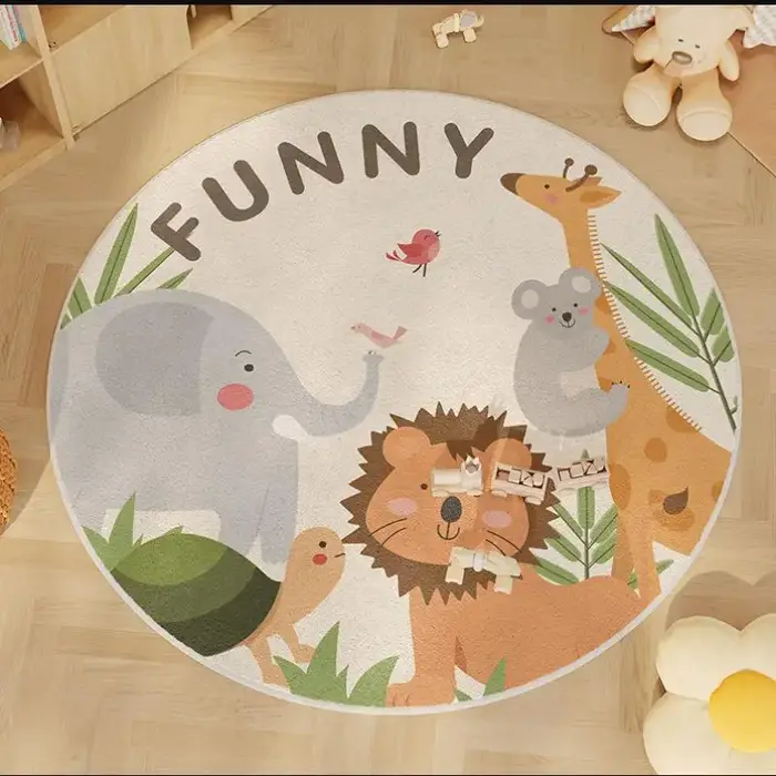 Tapis VIKAMA en forme de lion mignon de dessin animé