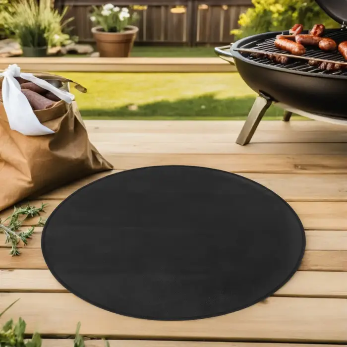 Tapis ignifuge rond résistant à la chaleur de 24 pouces pour barbecue extérieur