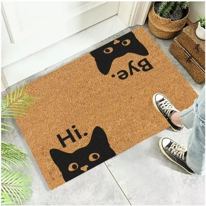 Tapis chat noir mignon dessin animé zone antidérapante paillasson doux