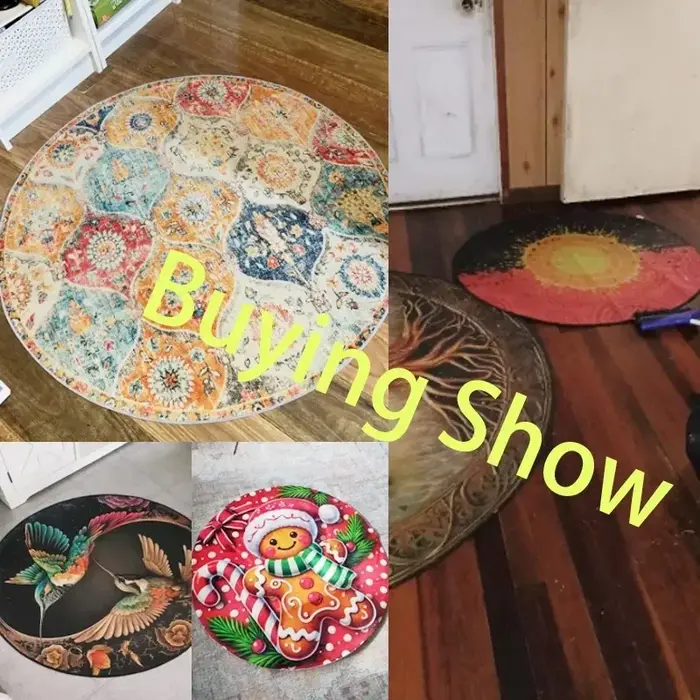 Tapis rond de grande surface avec impression d'animaux