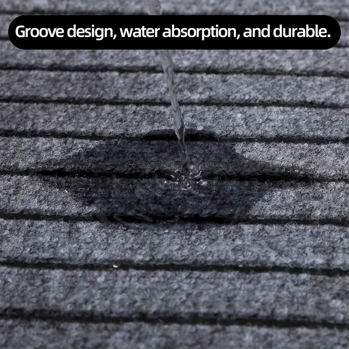 Tapis de couloir à fond en caoutchouc rayé de grande taille
