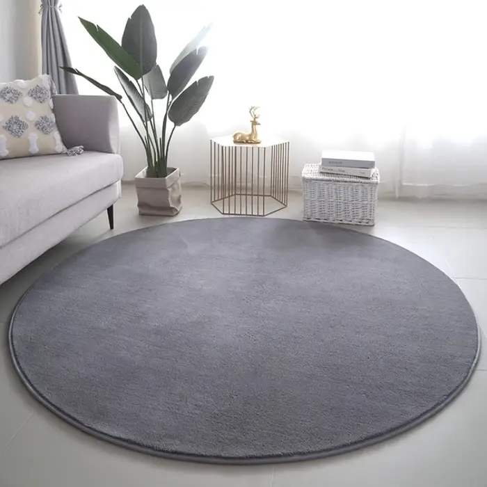 Tapis rond de style minimaliste pour la décoration de chambre à coucher