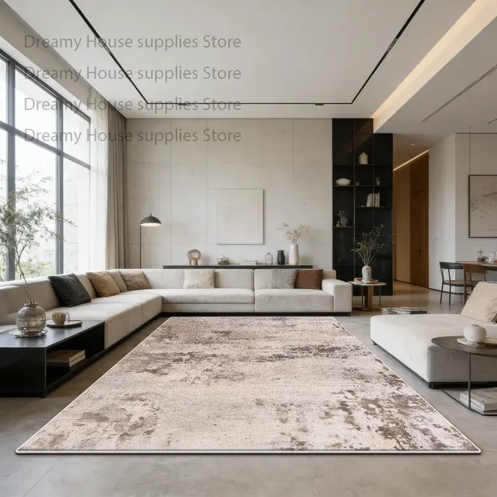 Tapis de salon couleur blanc cassé