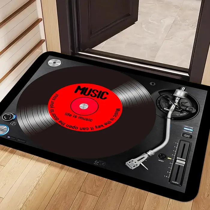 Tapis Vintage en vinyle pour disque et Cassette