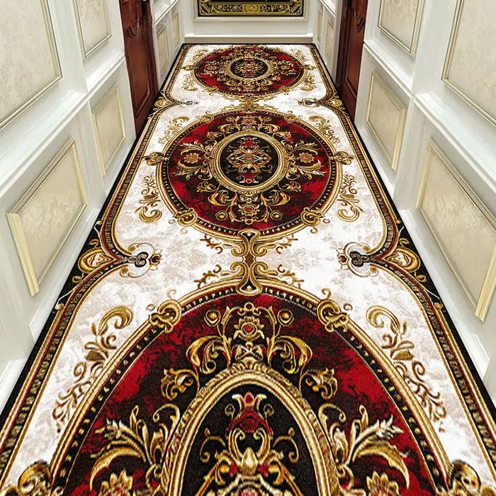 Magnifique tapis de couloir Long européen rétro, décor de couloir, tapis d'escalier lavable antidéra